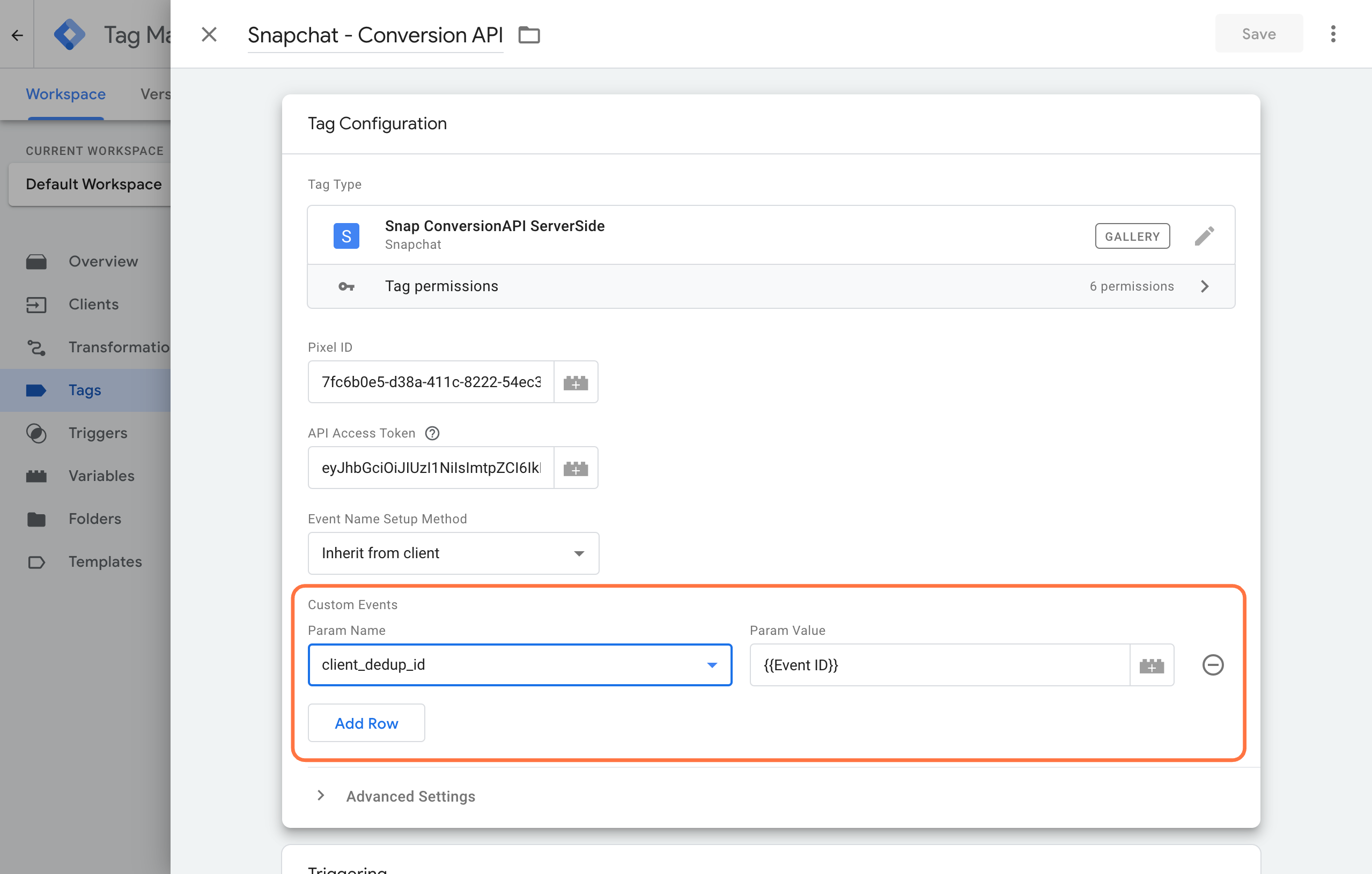 deduplicate-snapchat-conversion-api-gtm-server-container-tag-settings