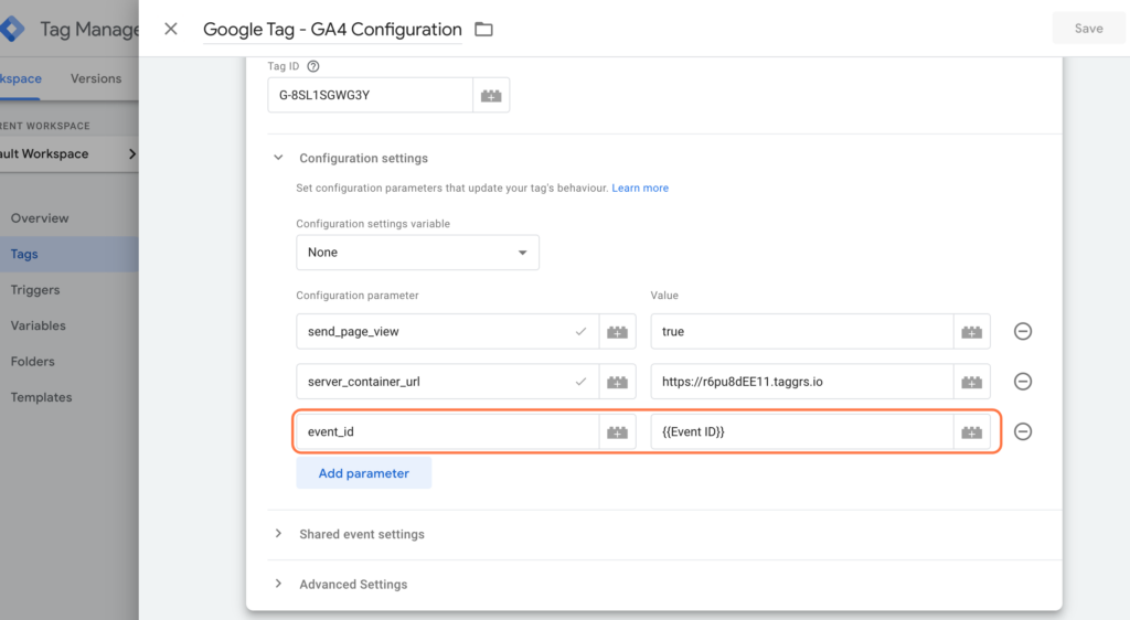 google tag-ga4-configuration-event-deduplication