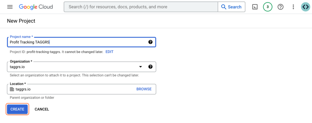 create-new-project-google-cloud-add-name-and-organisation-location