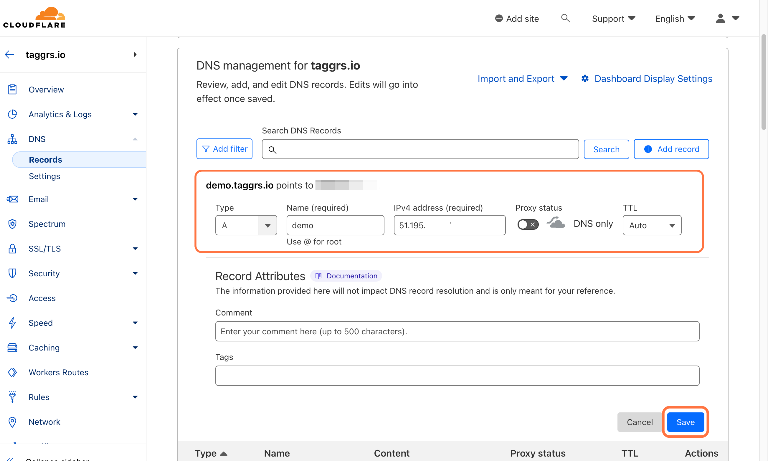 dns management for server side cdn cloudflare