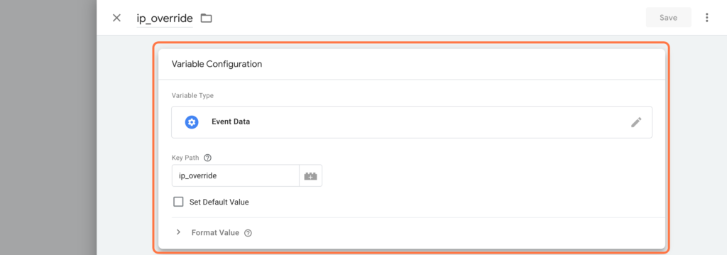 create ip override variable gtm webcontainer 1