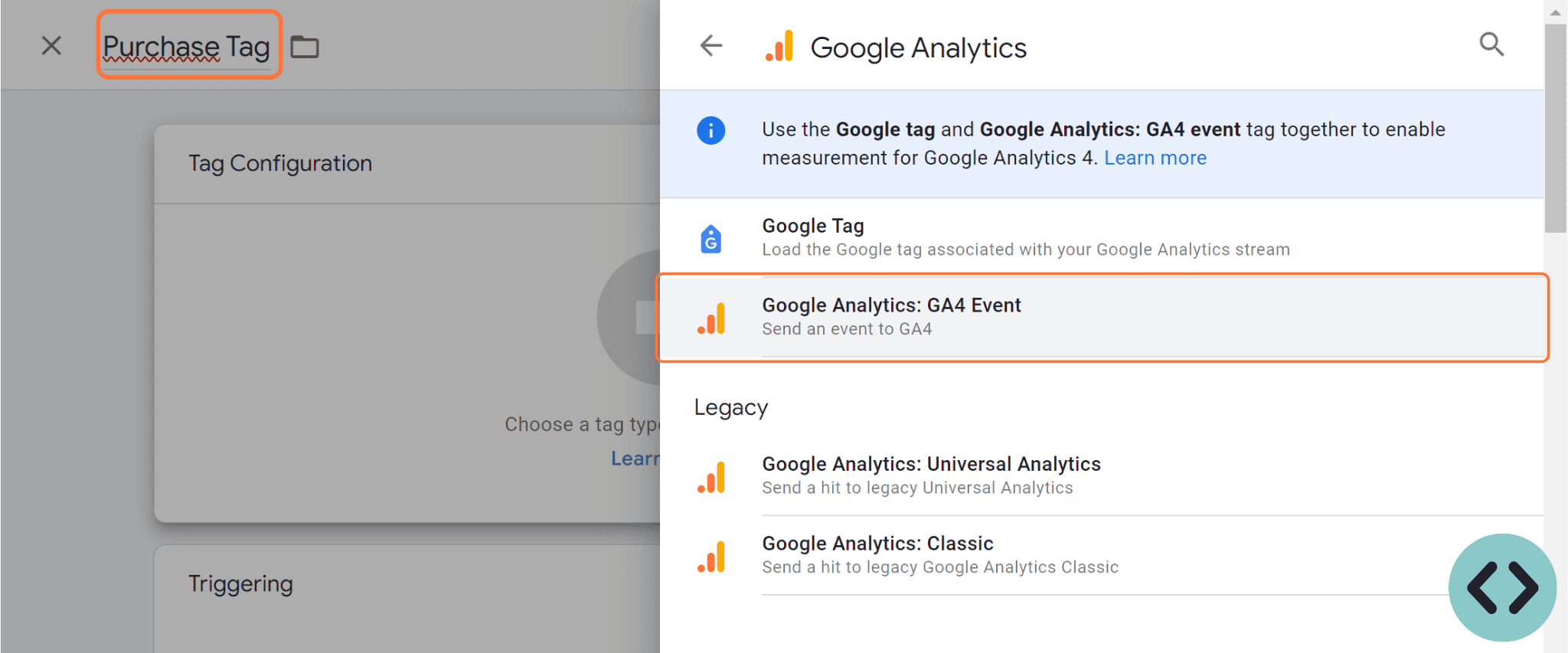Qu'est-ce que Google Tag Manager et comment le configurer ? 14 Sélectionnez le type d'événement