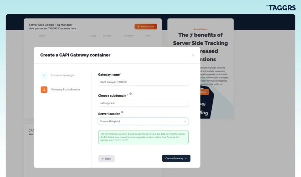 add subdomain to your meta capi gateway 2