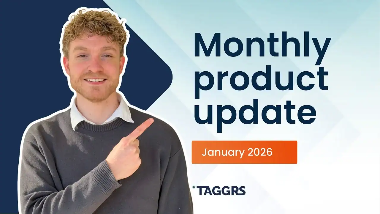 A man showing the title: Monthly product update January 2026, TAGGRS. He's Ate Keurentjes, Head of Marketing at TAGGRS
