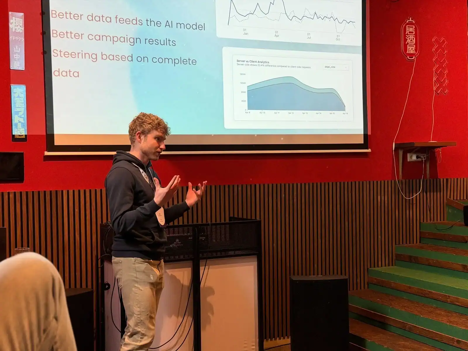 TAGGRS à MeasureCamp Amsterdam 2026 2 Ate Keurentjes lors de sa présentation sur "Building a recurring revenue model around Server-side Tracking" (Construire un modèle de revenus récurrents autour du suivi côté serveur)