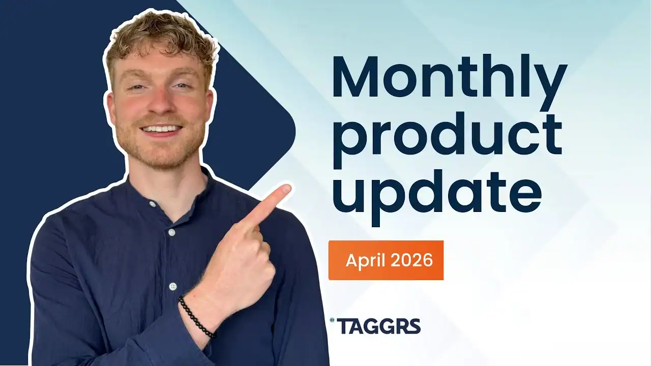A man showing the title: Monthly product update April 2026, TAGGRS. He's Ate Keurentjes, Head of Marketing at TAGGRS