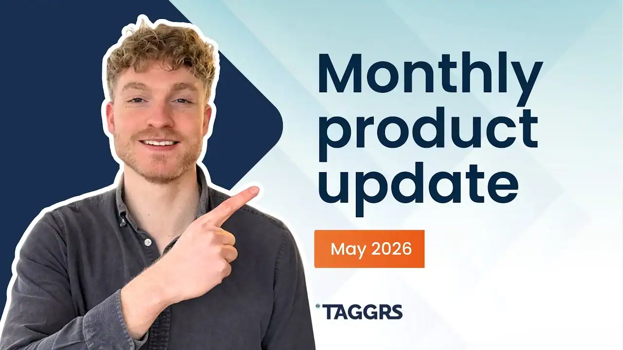 A man showing the title: Monthly product update May 2026, TAGGRS. He's Ate Keurentjes, Head of Marketing at TAGGRS